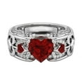 thumbnail image 3 of Valentines Day Engagement Wedding Ring Heart Shaped Ring Alloy Jewelry, 3 of 9
