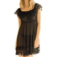 thumbnail image 1 of Gibobby Lencería para sexo Camisón Vintage de satén de encaje de manga corta para mujer, pijama, ropa de dormir (Negro, Talla única), 1 of 5