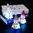 thumbnail image 3 of Juego de 3 figuras de muñeco de nieve LED CHAO decoración navideña iluminación de mesa jardín, 3 of 4