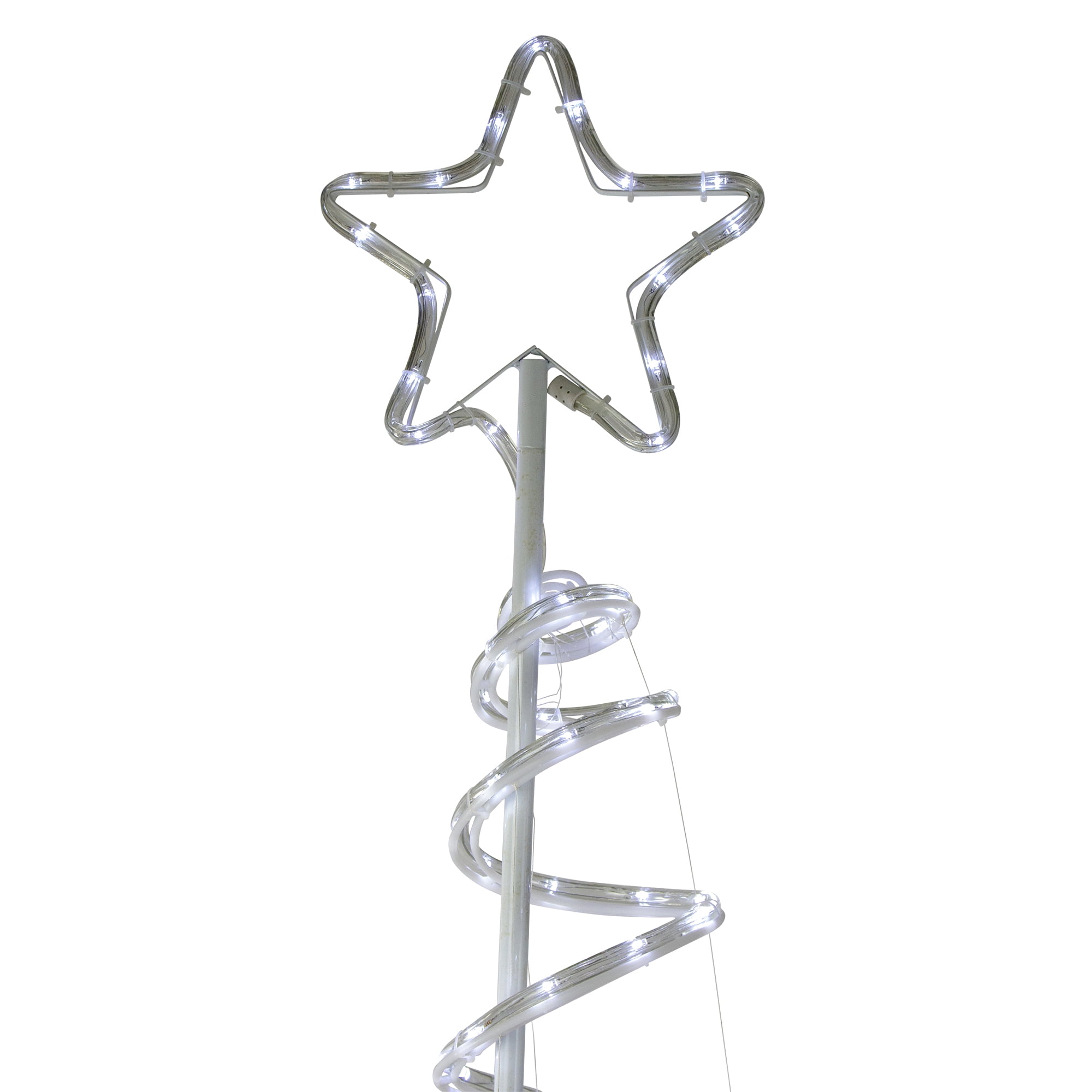 Hofert 7’ LED White Spiral Rope Light Tree with Star Tree Topper