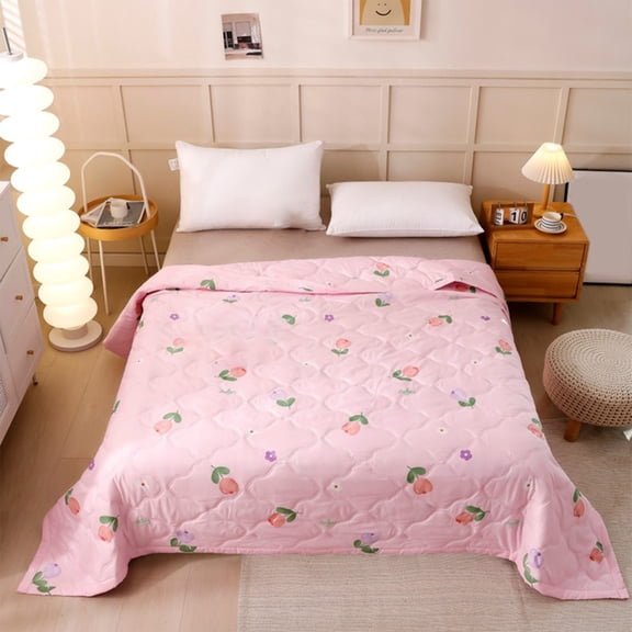 Lightweight Soft Summer Quilt Cotton Bed Blanket Twin Cotton Thermal Blanket Lightweight Bed Throw Breathable Premium Soft Comfortable Blanket For All Season Suitable for All Seasons