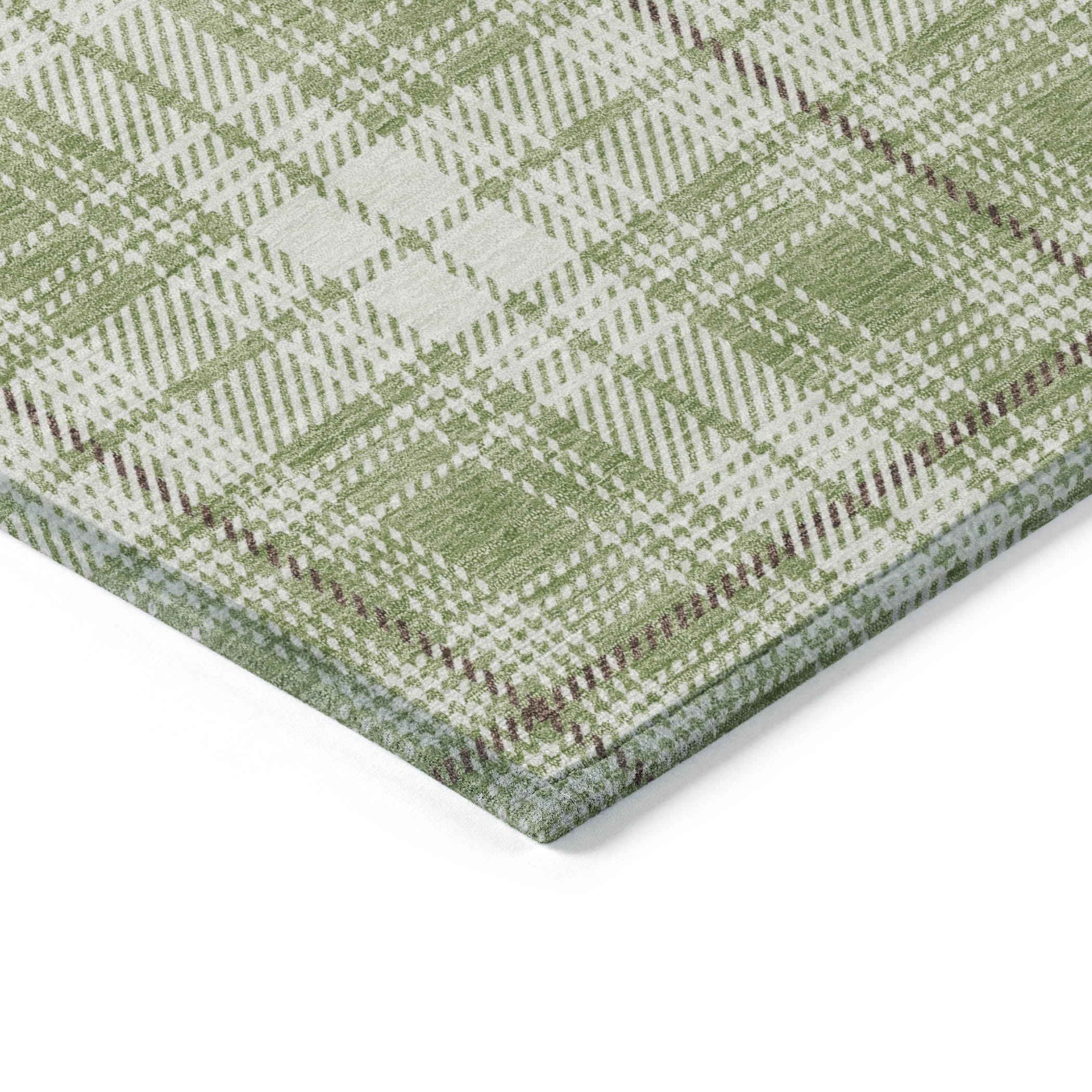Addison Rugs Chantille Indoor/Outdoor Transitional Plaid Aloe Washable Rectangle Rug, 10' x 14'