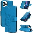 thumbnail image 1 of Iphone 12 Cover Mobile Phone Cover Flip Case Card Slot Leather Cover Bag Card Slot Magnetic Clasp Scratch-Resistant For Iphone 12 6.1 "(Blue Butterfly), 1 of 7
