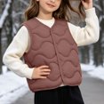 thumbnail image 4 of BLVB Toddler Puffer Vest Boys Girls down Vest Warm Fall Winter Jacket Lightweight Sleeveless Button down Coat for Kids(Brown,2-3 Years), 4 of 9