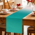thumbnail image 5 of Teal Pink Ombre Table Runner 108 Inches, Contemporary Art Abstract Aesthetics Bed Runner Dresser Scarves Tabletop for Indoor Outdoor Parties/Ceremony/Banquet, 13"x 108", 5 of 9