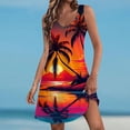 thumbnail image 2 of MKLEKYY Trajes De Baño Mujer Short Womens Summer Dresses 2024 Loose V Neck Sleeveless Swimsuit Coverup With Pockets Floral/Plain/Eyelet, 2 of 5