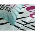 thumbnail image 4 of Ambesonne Chill Quilted Bedspread Set 3 Pcs, Retro Style Sunburst, Queen Size, Teal Black Magenta, 4 of 5