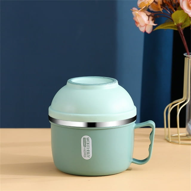 SMihono Kitchen Organizers and Storage Stainless Steel Bowl Large Capacity Fast Food Cup Student Tableware Set Instant Noodles Bowl Rice Bowl Lunch Box Kitchen Gadgets Must Have 2023
