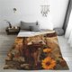 thumbnail image 5 of Balery Vintage Sunflower Cow Manta de Felpa Suave y Acogedora – Cobija de Franela Aterciopelada para Cama, Lavable y Cálida para Sofá, Mascotas, Transpirable-80"x60", 5 of 7