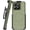 Olive, variant on Nakedcelllphone Combo for Motorola Moto G Stylus 2026/2025 Phone Case, Rugged Case and Belt Clip Holster Holder (Compatible with MagSafe) - Army Green Rugged USA Flag