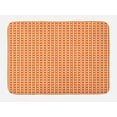thumbnail image 1 of Geometric Bath Mat, Ordered Diagonal Squares and X Forms in Continuous Style Tangerine Tones, Plush Bathroom Decor Mat with Non Slip Backing, 29.5" X 17.5", Burnt Orange White, by Ambesonne, 1 of 2