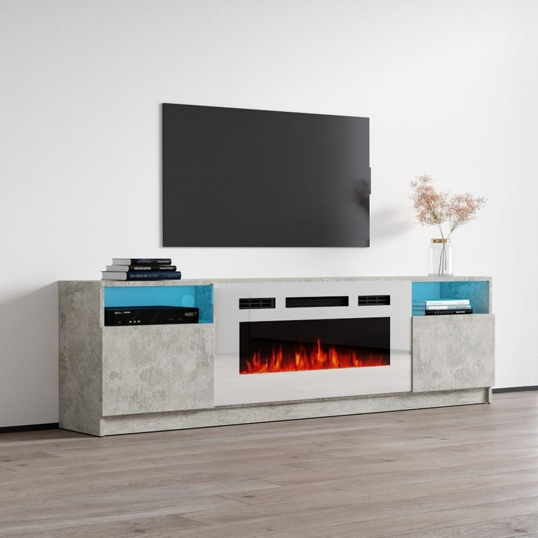 Strick Bolton Amsden Electric Fireplace TV Stand White