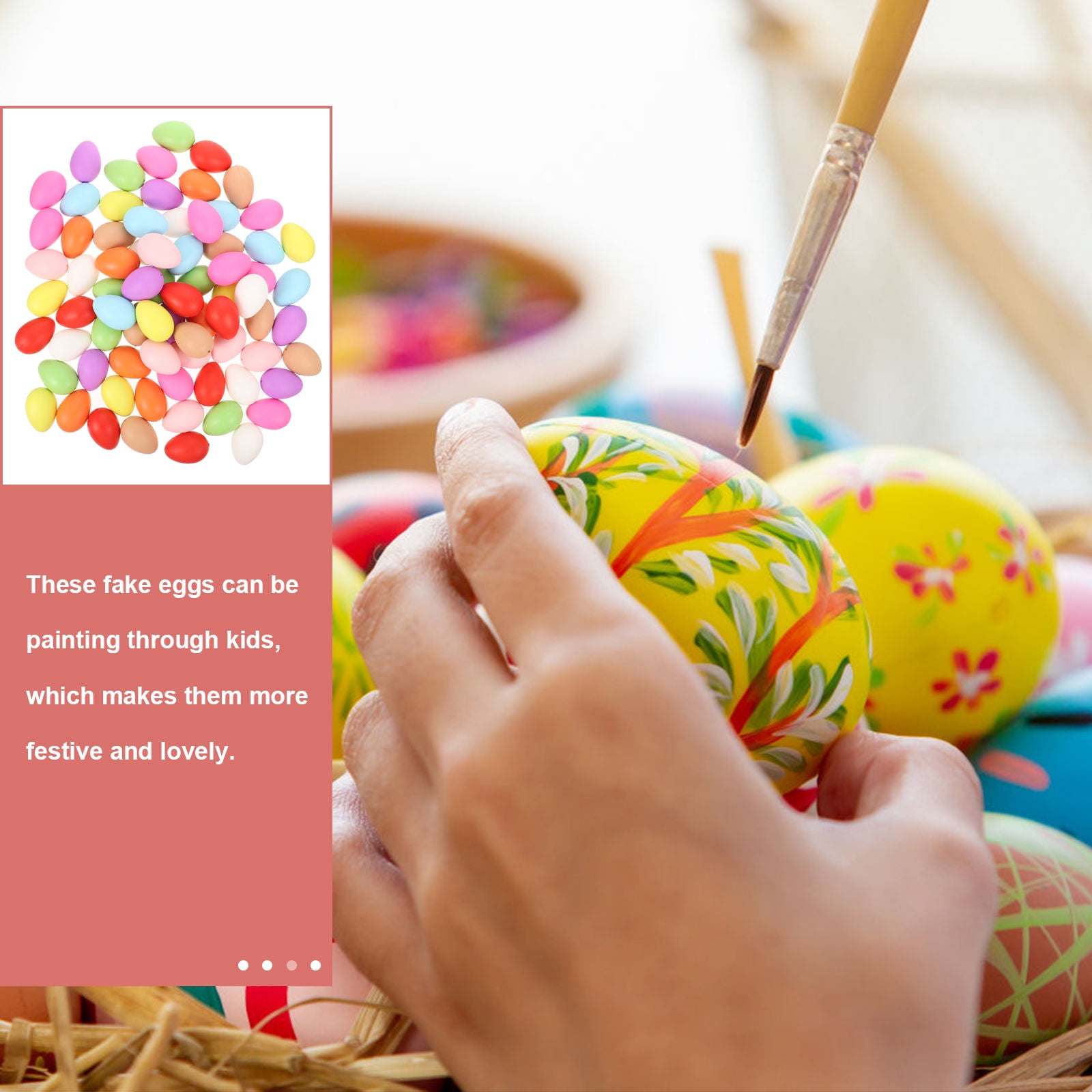 BESTYASH 100Pcs Easter Fake Plastic Eggs for Crafting Hanging Decor and Scene Layout Use
