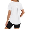 thumbnail image 5 of Quick-Dry Athletic T-Shirt for Women - Lightweight Short Sleeve Crew Neck Top, Moisture-Wicking Workout & Running Shirt White XXXL, 5 of 7