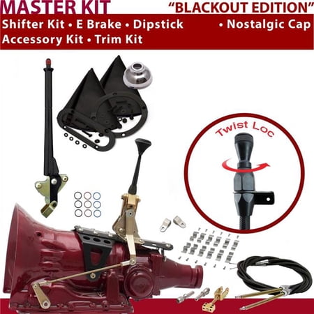 American Shifter AOD Shifter Kit 6 in. E Brake Cable Clamp Clevis Trim Kit Dipstick for D40D1