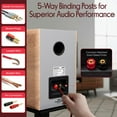 thumbnail image 3 of Pyle 5.25” Wired Bookshelf Speakers – Pair of 2-Way HiFi Home Theater Speakers with Wall Mount Brackets, Paper Cone Woofer & Soft Dome Tweeter, Compact Design for Home Audio, Brown, 3 of 5