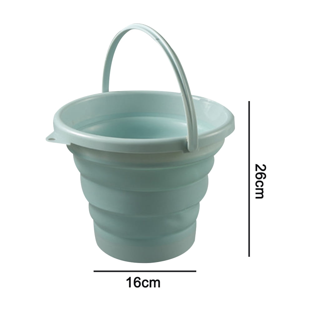 Collapsible Bucket with Handle, Portable Folding Buckets for Cleaning,  Space Saving Water Container for Gardening, Camping, Fishing, Outdoor  Survival, Round 