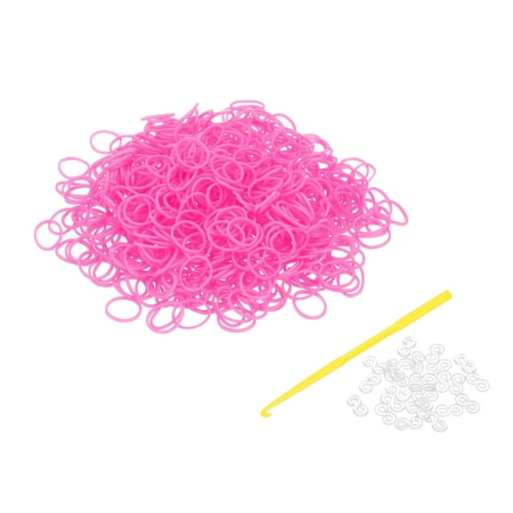600Pcs Loom Rubber Band Kit with 25Pcs S-Clips and 1Pcs Hook, Pink
