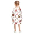 thumbnail image 3 of Girls' long-sleeved dress Cake Guava Candy Cane Girls' A-line dress with ribbed cuffs Soft and comfortable, 3 of 6