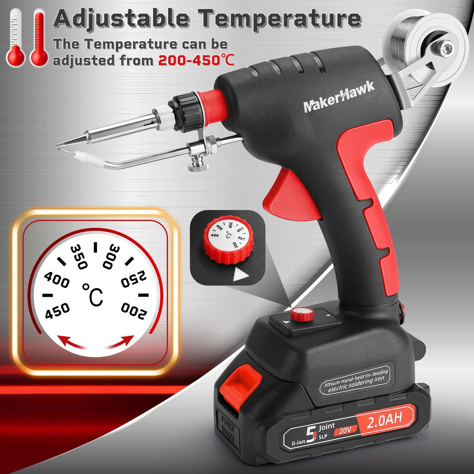 LiteBee Cordless Soldering Iron Welding Kit for Repair, One-handed Welding Iron 20V Battery Automatic Gun Solder Tools