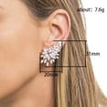 thumbnail image 4 of AEXTO Stud Earrings Marquise and Round Cubic Zirconia Rhinestone Cluster Earrings 925 Sterling Silver Post Hypoallergenic for Women, Brides, Bridesmaid, 4 of 5