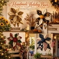thumbnail image 6 of Large Patchwork Bow Sewing Kit,Farmhouse Fabric Folded Flower Door Hanging Craft Set,DIY Sewing Kit with Pre-Cut Fabric Strips,Creative Craft Supplies Gift for Adults,Front Door Wall Decor (A4), 6 of 8