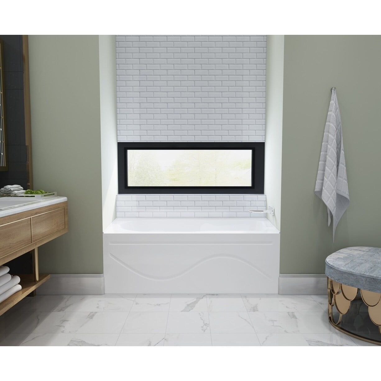 Kingston Brass 60 x 30 inches Acrylic Deep Soak Alcove ...