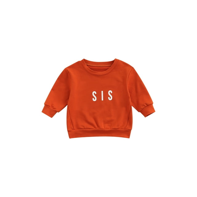 Diconna Bébé Filles Garçons Automne Hiver Sweat-Shirt à Col Rond à Manches Longues Lettre Pull Top Surdimensionné Enfants Chemise Décontractée