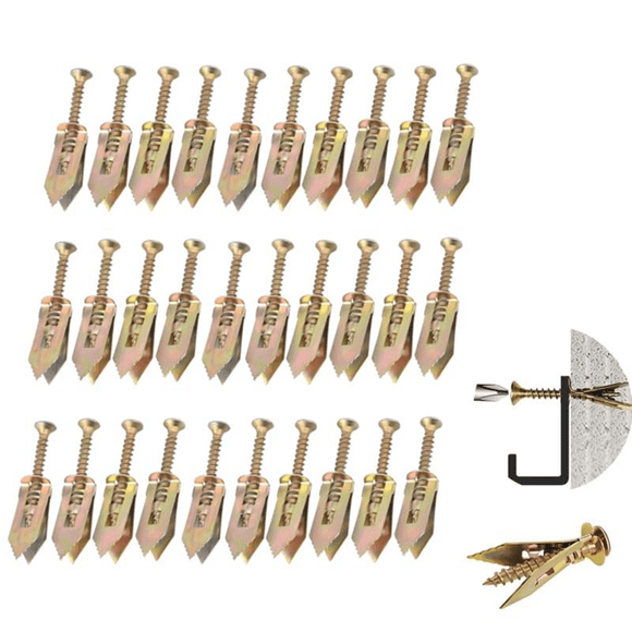 Ancrages Auto-Perçants Vis, Acier Zingué Ancrages Auto-Perçants avec Vis 100 Pcs