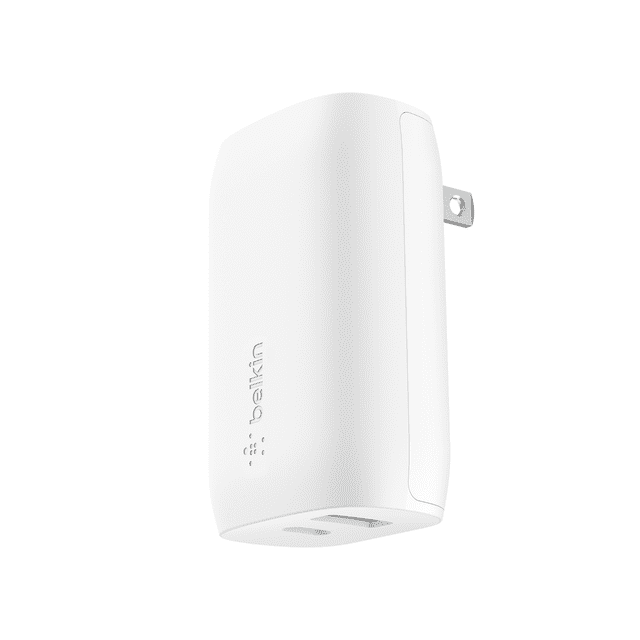 Cargador De Pared Doble Usb C y Usb A De 37W Blanco blanco