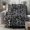 thumbnail image 2 of Mushroom Black Blanket Soft Cozy Warm Throw Blanket for Couch, Plush Fuzzy Flannel Fleece Blankets for Sofa, Vintage Botanical Plant Herb Ferns Flower Bed Blankets Lightweight Gifts for Men, 40"x50", 2 of 9