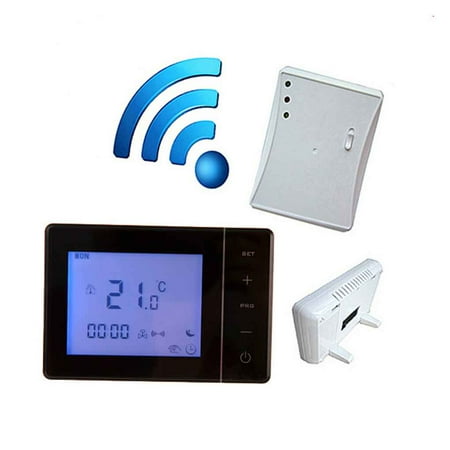 433MHZ Wireless Gas Boiler Thermostat RF Control 5A Wall-hung Boiler Heating Thermostat Digital LCD Temperature