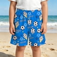 thumbnail image 2 of Angala Child Shorts Elastic Waist Soccer Print Running Shorts Summer Comfortable Stretch Soccer Sports Casual Toddler Boys Shorts Size 9-10 Years Blue, 2 of 4