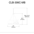 thumbnail image 3 of CLB-306C-MB-790-Dainolite-Colby - 6 Light Chandelier In  Style-30.5 Inches Tall and 30 Inches Wide-Matte Black/White Finish    -Traditional, 3 of 3