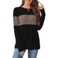 thumbnail image 2 of UZMOG Sweaters for Women, Trendy Color Block Tops Long Sleeve Shirts Early Fall Fashion Winter Clothing, 2 of 6