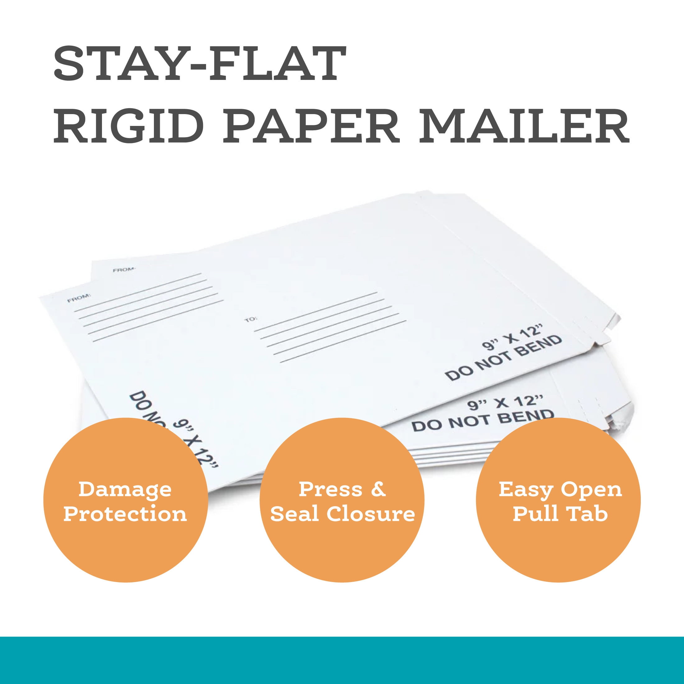Pen+Gear Document Mailer, Self Seal Stay Flat Mailer, 9 in x 12 in, White