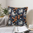 thumbnail image 6 of Haiem Cute ghost in the flowers Print Velvet Soft Solid Decorative Square Throw Pillow Covers Set with Elegant Piping Christmas Cushion Case for Sofa Bedroom Car-18"x18", 6 of 8