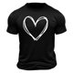 thumbnail image 4 of Tops para hombre, blusas y camisas de cuello redondo y manga corta para hombre. Camiseta/camisa informal de cuello redondo y manga corta con estampado de corazones para hombre. Tops de poliéster para, 4 of 4