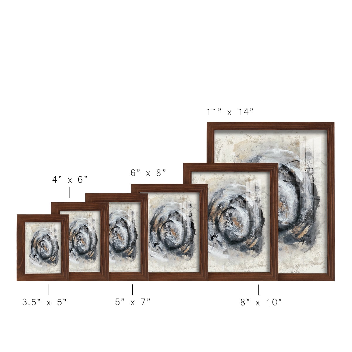 Circular Energy IV -Framed Print w/glass-Chestnut