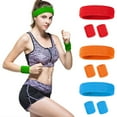thumbnail image 5 of LShunze Sweatband Set Sports Headband Wristband Set Sweatbands Terry Cloth Wristband Wrist Sweatband Headbands Moisture Wicking Sweat Absorbing Head Band, 5 of 8