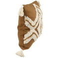 thumbnail image 3 of Northlight 16" Camel Brown Boho Square Cotton Throw Pillow with Tassels, 3 of 6