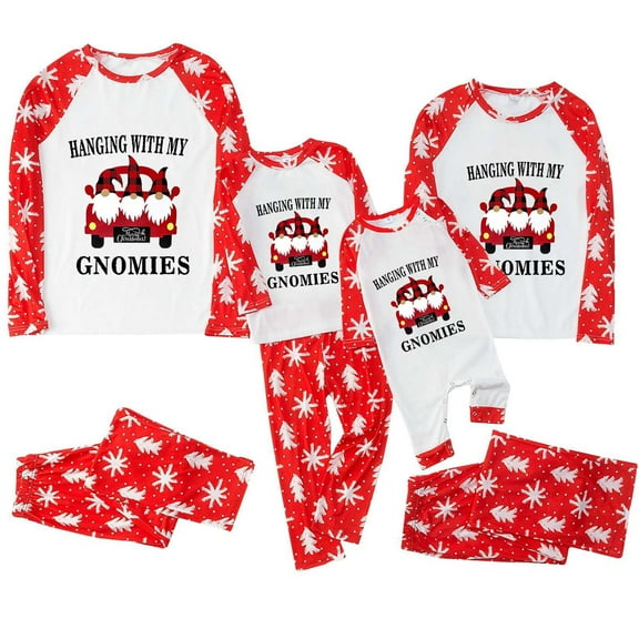 Odeerbi Matching Family Christmas Pajamas Sets Baby Romper Milk Fiber Jumpsuits Kids Child Xmas Printed Top and Pants Family Matching Jammies Set Loungewear Sleepwear for Baby