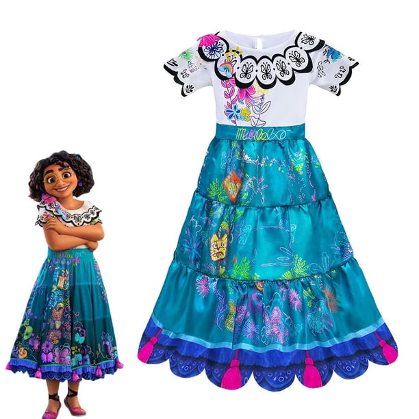 Encanto película Mirabel Madrigal disfraz verano niñas princesa vestido Vestidos carnaval niños ropa conjunto Cosplay fiesta vestido Up4T (Tag120) Gao Jinjia LED