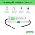 thumbnail image 3 of Mistaha Outdoor Waterproof Power Supply for LED Lights: IP67 Switching Power Supply Transformer with Short Circuit/Overload/Overvoltage Protection - AC90V-250V to 12V 15W, 3 of 6