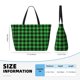thumbnail image 4 of Fotbe Buffalo Plaid Green Black Bolsa de Viaje para Playa - Resistente al Agua, Bolsa Tote de Gran Capacidad y Ligera con 7 Bolsillos para Mujeres y Hombres, 4 of 7