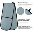 thumbnail image 4 of Dailycode Double Sided Oven Mitt with Loop Heat Resistant Kitchen Long Potholders 7" x 35" Ice Blue, 4 of 6