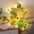 thumbnail image 6 of Cevemin Solar Sunflower Garland Lights 16.4ft 50 LED, Spring Summer Outdoor Garden Decorations, Waterproof Solar-Powered String Lights for Halloween Wedding Home Party Ambiance, 6 of 9