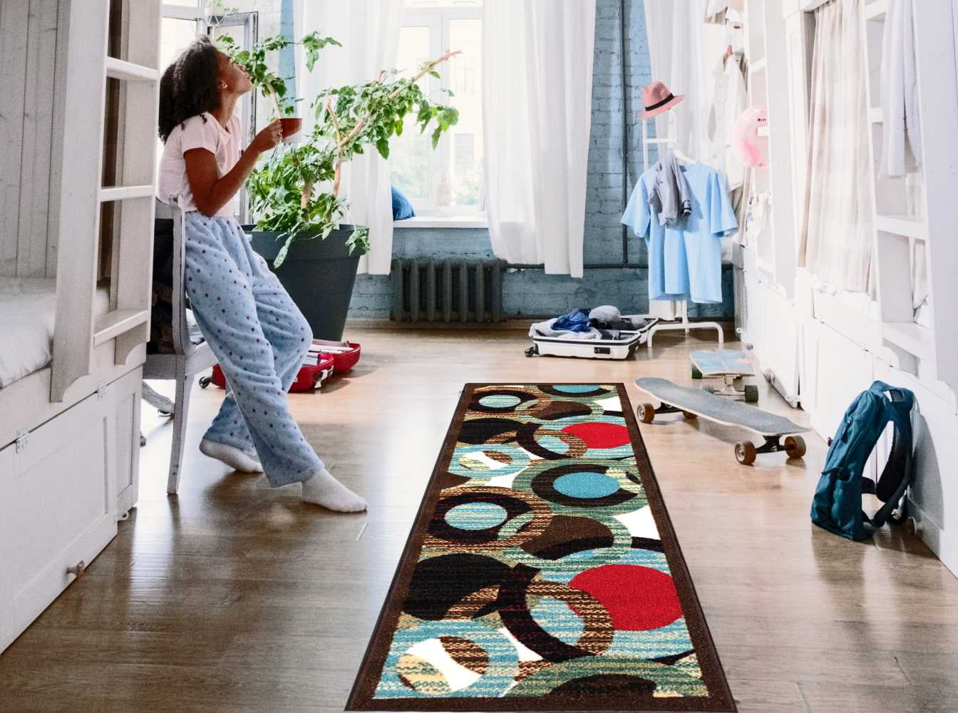 Area Runner Rug 2x6 Ft Breakfasts to Weight Loss Non Skid Floor Mat for  Living Room Kids Room Bedroom Kitchen Floor Hallways Carpet Throw Rugs