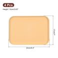 thumbnail image 2 of Uxcell 4Pack 9.4"x6.7" Wheat Straw Plates Rectangular Dinner Plates Reusable, Yellow, 2 of 7