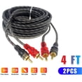 thumbnail image 2 of TAPDRA RCA Audio Cable 2 Pack 4ft For Car Amplifier Home Theatre Subwoofer Copper Core Double Shielded, 2 of 4